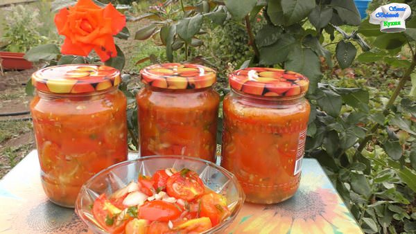 Салаты из помидоров на зиму: 6 пошаговых рецептов